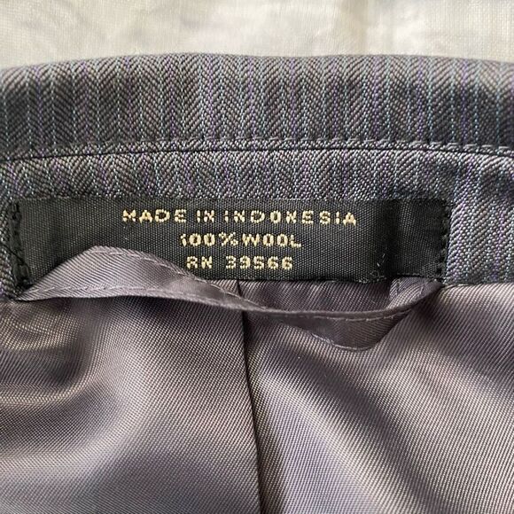 J Lawrence for men 44R 2 piece 100% wool suit 38/32 pants grey w/pin stripe - Picture 4 of 15